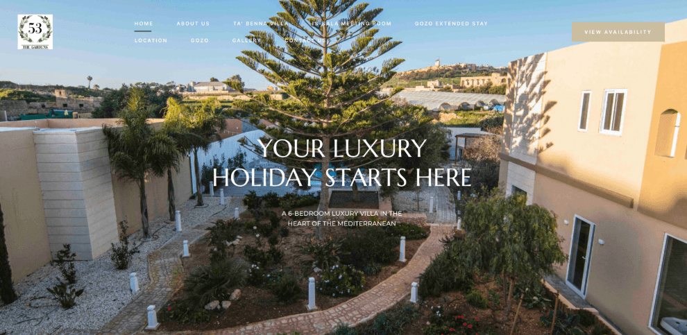 Villabenna — website & direct booking app screenshot